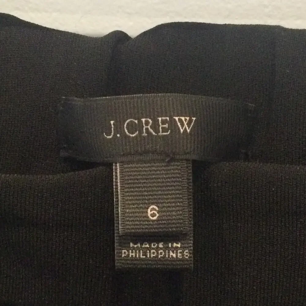 J.Crew Womens Cropped Pants Size 6 Black Classic Corporate Old‎ Money Ankle Work
